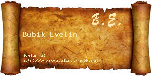 Bubik Evelin névjegykártya